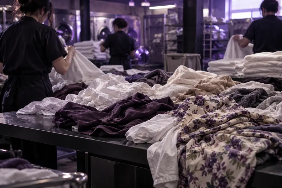 Laundry scene before an illustrative image enhancement