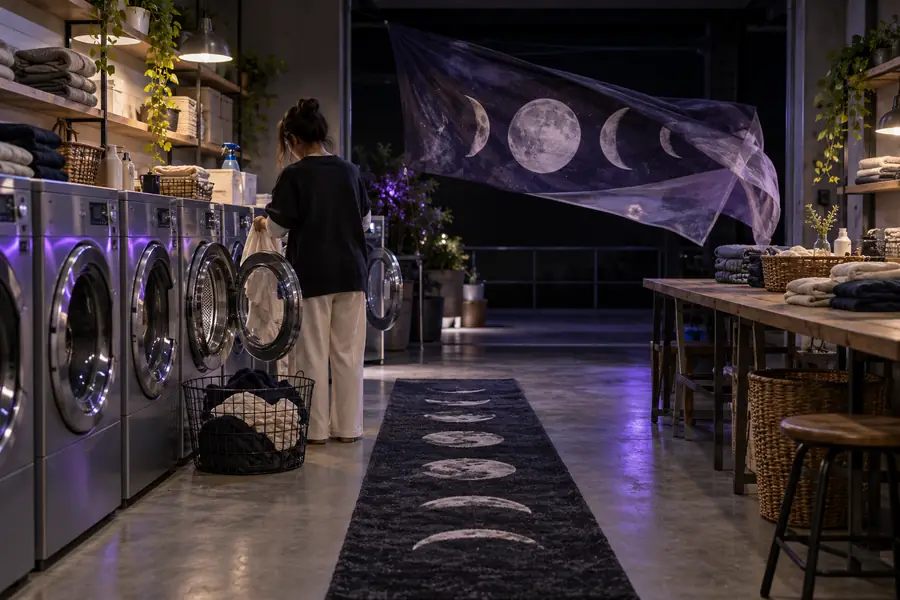 Original laundry-scene image before a visual change